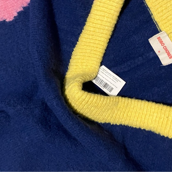 Bobo Choses Blue Knit Pants with Yellow Waistband - Picture 2 of 3